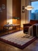 KADIMA DESIGN Teppich Wolle für Fußbodenheizung DARENT modern Wohnzimmer in Bordeauxrot