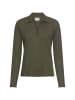 Camel Active Jersey-Shirt mit geripptem Kragen in Dunkelgrün
