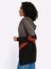 Sieh an! Longstrickjacke in dunkeltaupe-schwarz-gemustert