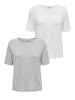JACQUELINE de YONG T-Shirt 2er-Set  Weich Regular Fit Rundhals in Hellgrau-3