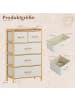 COSTWAY Kommode mit Stoffschubladen 58 x 30 x 94 cm in Beige