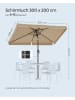 SONGMICS Sonnenschirm Sheld in Taupe - (B)200 x (H)250 x (T)300 cm