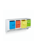 relaxdays Wandregal für Kinder in Weiß - (B)61 x (H)28 x (T)16 cm