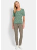 GOLDNER Kurzgröße:  Viskoseshirt im Leo Look in mint / gemustert