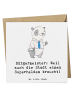 Mr. & Mrs. Panda Deluxe Karte Bürgermeister Superheld mit Spruch in Weiß