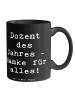Mr. & Mrs. Panda Tasse Spruch Dozent des Jahres mit Spruch in Schwarz