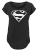 F4NT4STIC Long Cut T-Shirt DC Comics Superman Spot Logo in schwarz