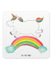 Mr. & Mrs. Panda Tassenuntersetzer Einhorn Regenbogen ohne Spruch in Weiß
