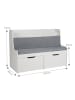 relaxdays Kinderbank in Grau/Weiß - (B) 100 x (H) 70 x (T) 45 cm