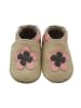Yihakids Leder-Krabbelschuhe "Florid" in Hellbraun