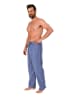 NORMANN Flanell Schlafanzug Hose kariert Baumwolle - 70221 in blau