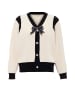 nelice Damen Strickjacke in Wollweiss Schwarz