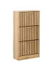 Beliani Schuhschrank LYNWOOD in Braun - (W) 60 x (H) 113 x (L) 24 cm