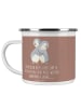 Mr. & Mrs. Panda Tasse Emaille 14. Hochzeitstag Elfenbeinhochzei... in Braun Pastell