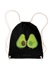 Mr. & Mrs. Panda Beutel Rucksack Avocado Pärchen ohne Spruch in Schwarz