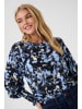 Kaffe Langarm-Bluse KAlura Regular fit in Black/Blue Graphic Strokes