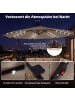COSTWAY Sonnenschirm mit Ständer & LED-Leuchten 300 cm in Braun