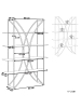 Beliani Bücherregal HOLLOW in Silber - (W) 120 x (H) 175 x (L) 34 cm
