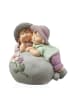 MARELIDA Dekofigur Mädchen und Junge auf Stein Gartendeko H: 29cm in bunt