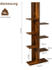 COSTWAY Bücherregal in Baumform 50x20x141cm in Braun