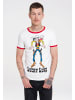 Logoshirt T-Shirt Lucky Luke in altweiss/rot