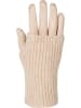 styleBREAKER Touchscreen Stoff Handschuhe mit abnehmbarer Strick Manschette in Beige