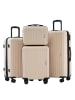 ABRIHOME 4er Koffer Set, S-M-L-XL mit 4 Rollen und  TSA Zollschloss in Beige