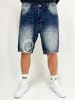 DADA Bermuda Jeans Shorts Loose Fit mit Coin Crown Print in Blau