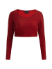 faina Cropped Jersey-Top in Rot
