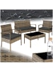 tectake Rattan Gartenlounge für 4 Personen, mit Sicherheitsglasplatte