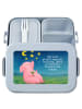 Mr. & Mrs. Panda Bento Box Schwein Glück Design mit Spruch in Blau Pastell
