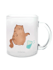 Mr. & Mrs. Panda Teetasse Katze Wasserglas ohne Spruch in Transparent