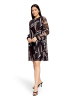 Betty Barclay Chiffonkleid langarm in Taupe/Black