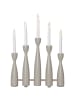 STAR Trading Kerzenleuchter ,Midja, LED, 5-armig, Holz, grau-braun