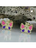 Gallay Ohrstecker Ohrring 7x8mm Schmetterling pink-lila 9Kt GOLD in gold