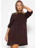 SASSYCLASSY Sweatkleid mit Stehkragen in Braun