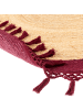 Beliani Geflochtener Teppich MARTS in Beige/Rot - (W) 200 x (L) 200 cm