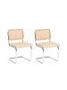Beliani 2er-Set Esszimmerstuhl ETHETE in Beige/Silber/Braun