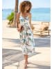 LASCANA Midikleid in beige-blau bedruckt