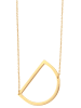 Adeliás Damen Halskette mit Anhänger – Buchstabe aus Edelstahl in gold