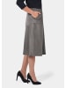 GOLDNER Kurzgröße:  bequemer Rock in Velourslederoptik in stein