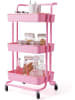 COSTWAY Servierwagen 3 Ebenen in Rosa