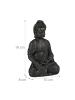 relaxdays Buddha Figur in Dunkelgrau - (H)18 cm