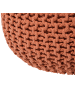 Beliani Pouf CONRAD in Braun - (W) 40 x (H) 25 x (L) 40 cm