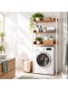 relaxdays Waschmaschinenschrank in Natur/ Weiß - (B)63 x (H)166 x (T)25 cm