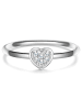 Glanzstücke München Ring Herz aus Sterling Silber mit Zirkonia in silber