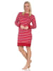 NORMANN Interlock Nachthemd langarm Streifenoptik - 87704 in rot