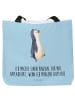 Mr. & Mrs. Panda Shopper Pinguin mHerzieren mit Spruch in Eisblau