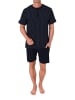NORMANN Kurzarm Schlafanzug Shorty Pyjama print Übergrößen in marine