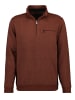 Ragman Sweatshirt mit Stehkragen und Zip in Terra